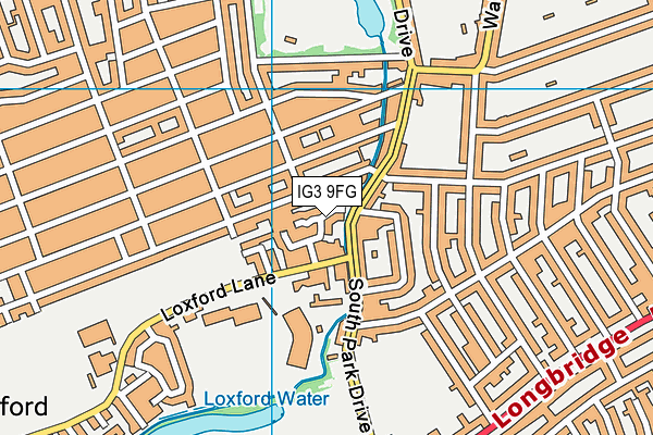 IG3 9FG map - OS VectorMap District (Ordnance Survey)