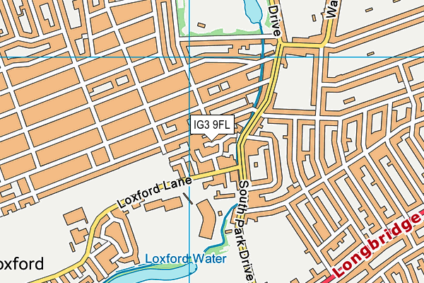 IG3 9FL map - OS VectorMap District (Ordnance Survey)
