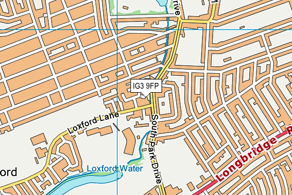 IG3 9FP map - OS VectorMap District (Ordnance Survey)