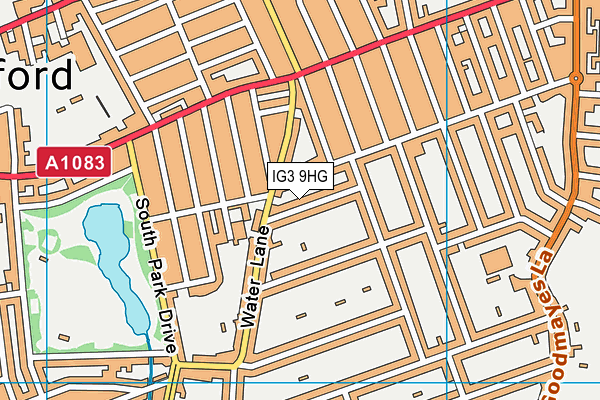IG3 9HG map - OS VectorMap District (Ordnance Survey)