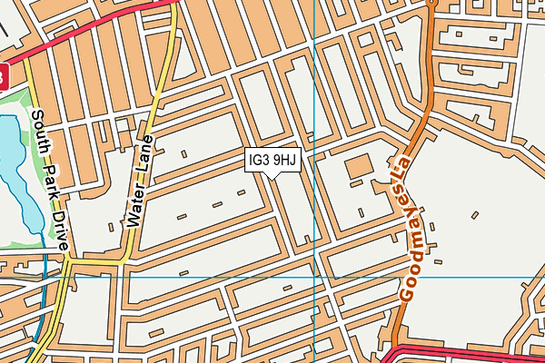 IG3 9HJ map - OS VectorMap District (Ordnance Survey)