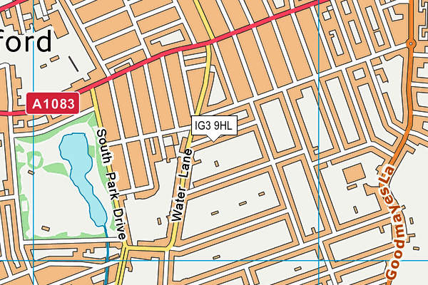 IG3 9HL map - OS VectorMap District (Ordnance Survey)