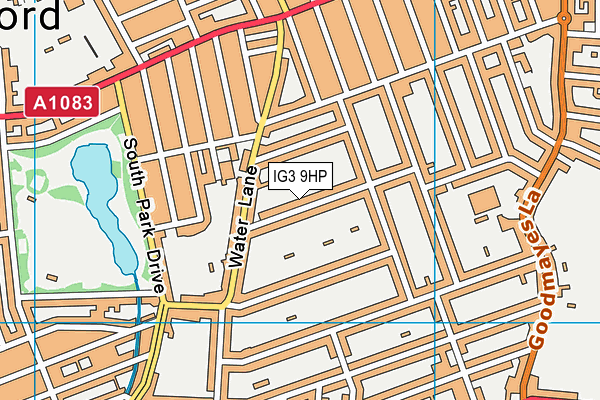 IG3 9HP map - OS VectorMap District (Ordnance Survey)