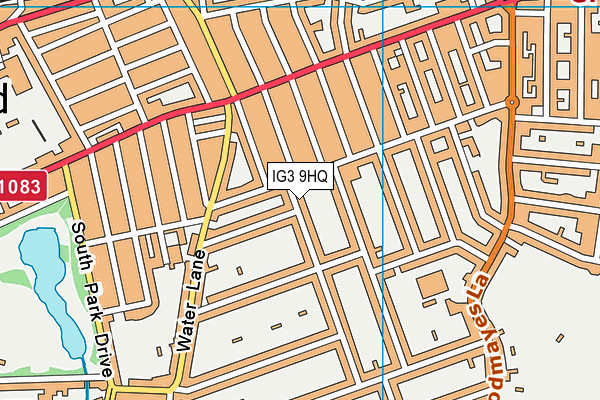 IG3 9HQ map - OS VectorMap District (Ordnance Survey)