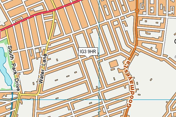 IG3 9HR map - OS VectorMap District (Ordnance Survey)