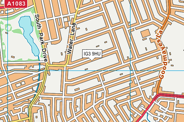 IG3 9HU map - OS VectorMap District (Ordnance Survey)