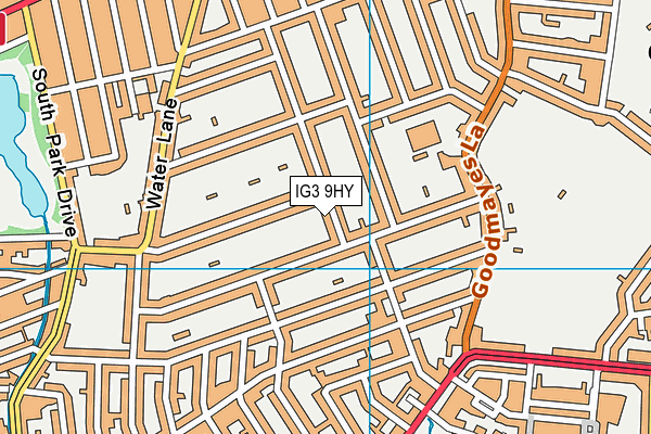 IG3 9HY map - OS VectorMap District (Ordnance Survey)