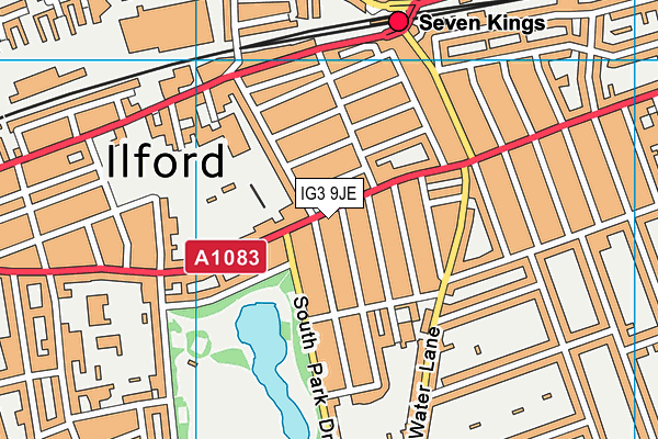 IG3 9JE map - OS VectorMap District (Ordnance Survey)