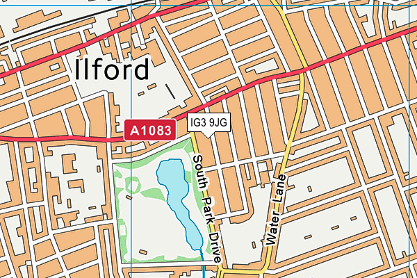 IG3 9JG map - OS VectorMap District (Ordnance Survey)