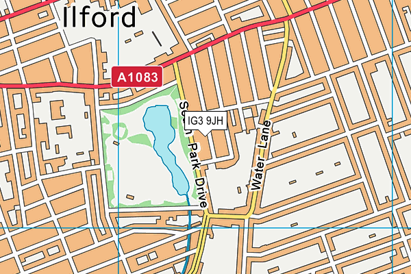 IG3 9JH map - OS VectorMap District (Ordnance Survey)