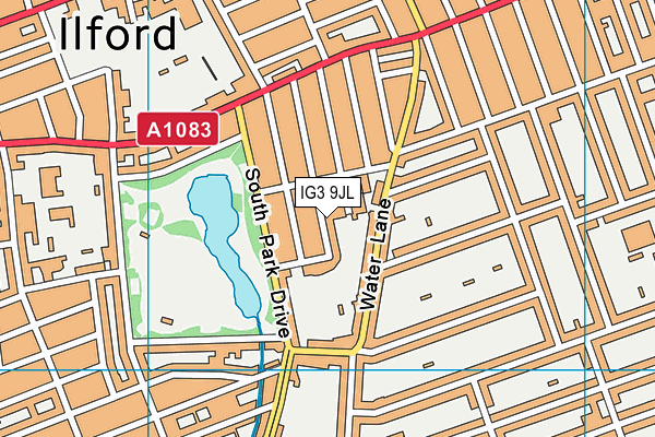 IG3 9JL map - OS VectorMap District (Ordnance Survey)