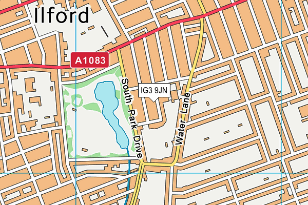 IG3 9JN map - OS VectorMap District (Ordnance Survey)