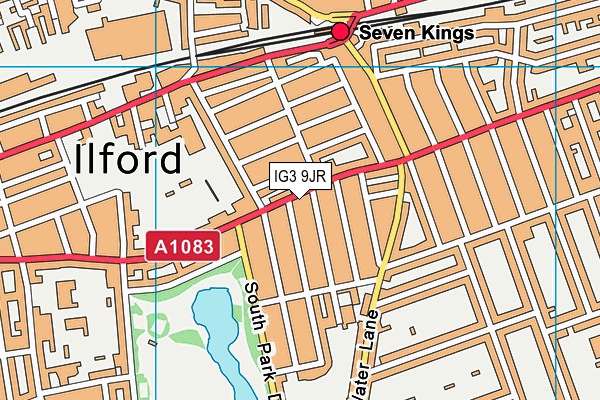 IG3 9JR map - OS VectorMap District (Ordnance Survey)