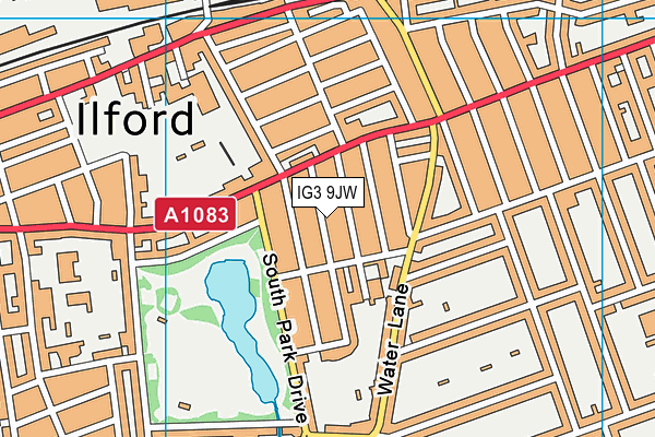 IG3 9JW map - OS VectorMap District (Ordnance Survey)