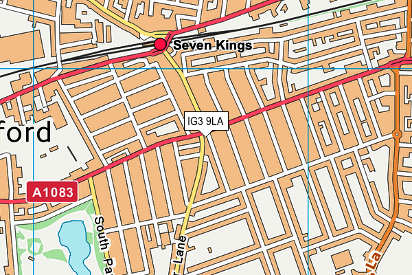 IG3 9LA map - OS VectorMap District (Ordnance Survey)