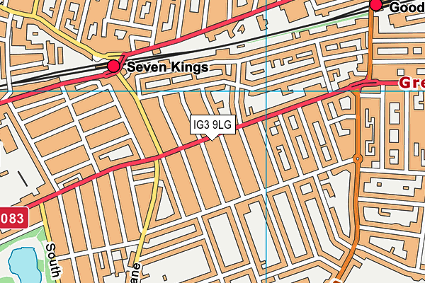 IG3 9LG map - OS VectorMap District (Ordnance Survey)