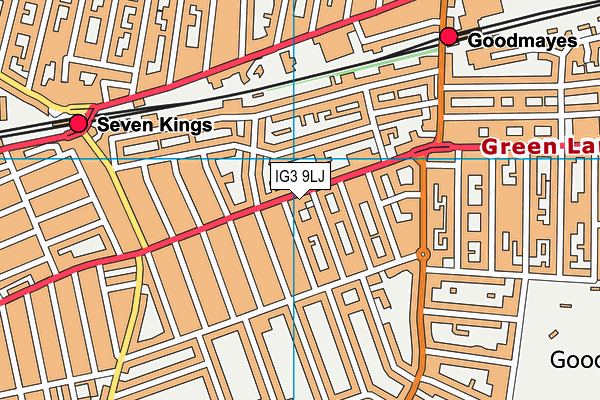 IG3 9LJ map - OS VectorMap District (Ordnance Survey)