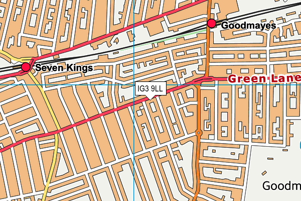 IG3 9LL map - OS VectorMap District (Ordnance Survey)