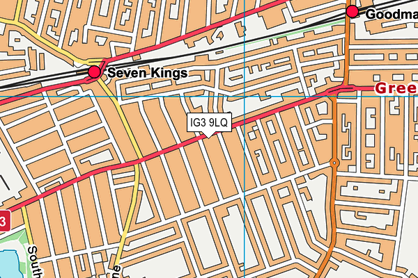 IG3 9LQ map - OS VectorMap District (Ordnance Survey)