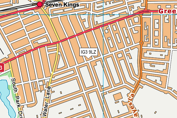 IG3 9LZ map - OS VectorMap District (Ordnance Survey)