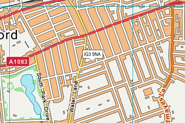 IG3 9NA map - OS VectorMap District (Ordnance Survey)