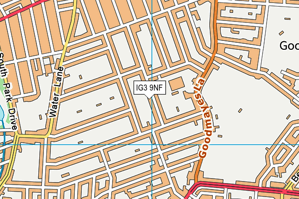 IG3 9NF map - OS VectorMap District (Ordnance Survey)