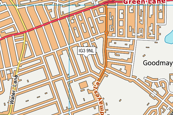 IG3 9NL map - OS VectorMap District (Ordnance Survey)