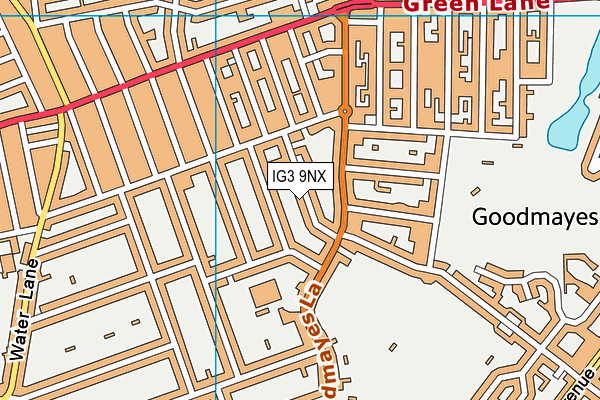 IG3 9NX map - OS VectorMap District (Ordnance Survey)