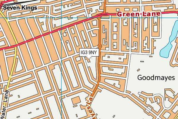 IG3 9NY map - OS VectorMap District (Ordnance Survey)