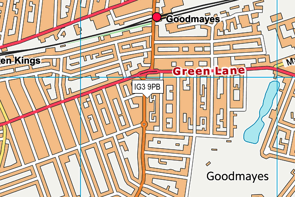 All Saints Church Hall (Goodmayes) map (IG3 9PB) - OS VectorMap District (Ordnance Survey)