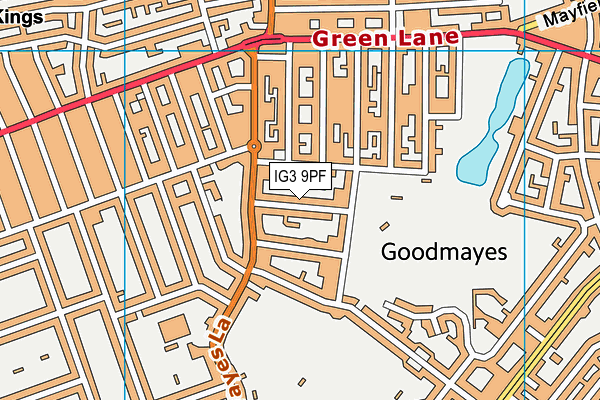 IG3 9PF map - OS VectorMap District (Ordnance Survey)