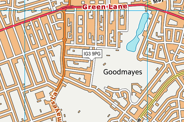 Goodmayes Park map (IG3 9PG) - OS VectorMap District (Ordnance Survey)