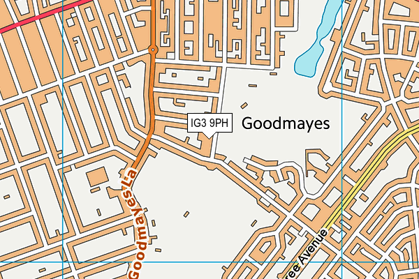 IG3 9PH map - OS VectorMap District (Ordnance Survey)