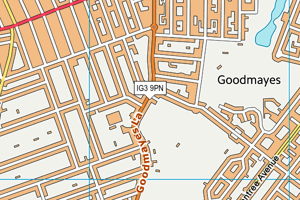 IG3 9PN map - OS VectorMap District (Ordnance Survey)