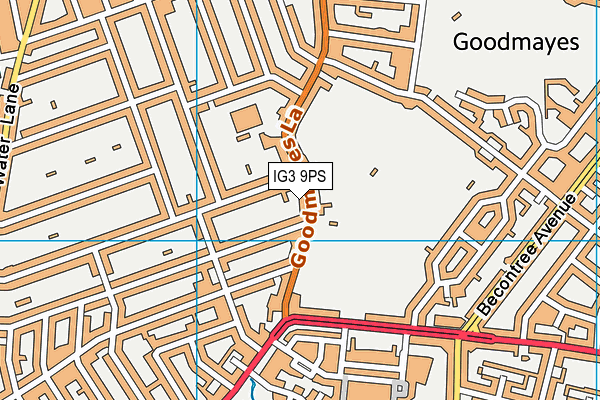 IG3 9PS map - OS VectorMap District (Ordnance Survey)