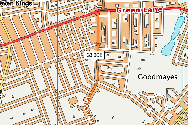 IG3 9QB map - OS VectorMap District (Ordnance Survey)