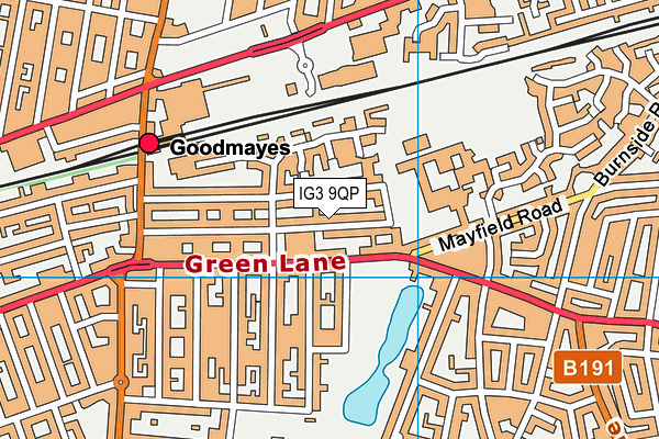 IG3 9QP map - OS VectorMap District (Ordnance Survey)