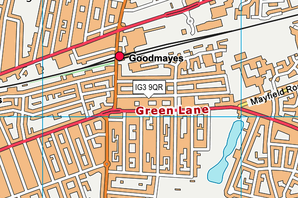 IG3 9QR map - OS VectorMap District (Ordnance Survey)
