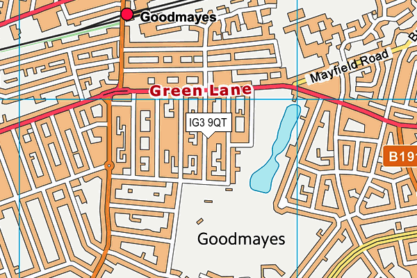 IG3 9QT map - OS VectorMap District (Ordnance Survey)