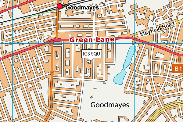 IG3 9QU map - OS VectorMap District (Ordnance Survey)