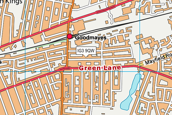 IG3 9QW map - OS VectorMap District (Ordnance Survey)