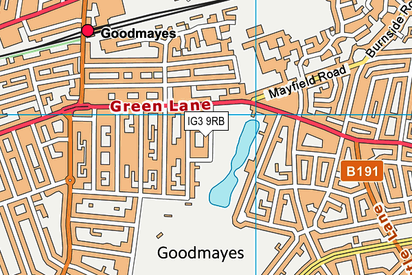 IG3 9RB map - OS VectorMap District (Ordnance Survey)