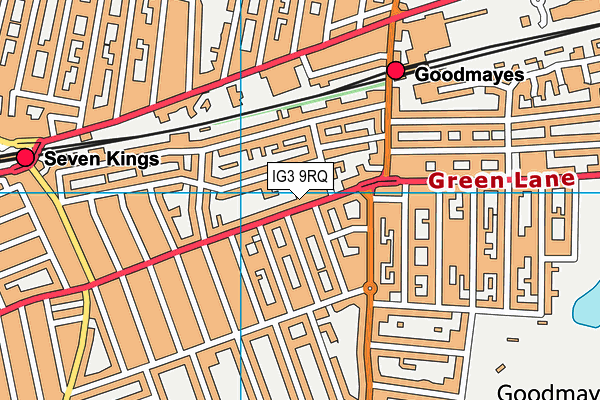 IG3 9RQ map - OS VectorMap District (Ordnance Survey)
