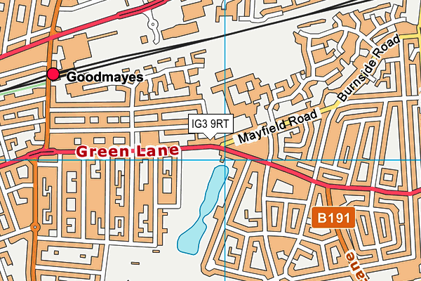 IG3 9RT map - OS VectorMap District (Ordnance Survey)