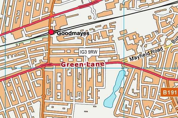 IG3 9RW map - OS VectorMap District (Ordnance Survey)