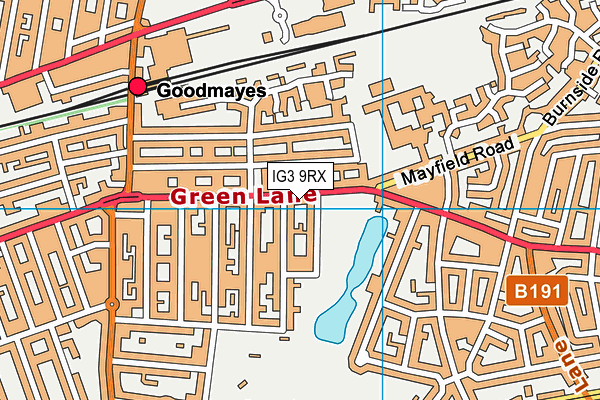 IG3 9RX map - OS VectorMap District (Ordnance Survey)