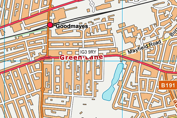 IG3 9RY map - OS VectorMap District (Ordnance Survey)