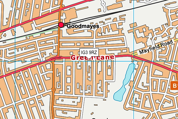 IG3 9RZ map - OS VectorMap District (Ordnance Survey)
