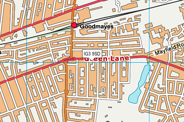 IG3 9SD map - OS VectorMap District (Ordnance Survey)