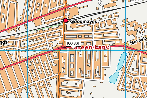 IG3 9SF map - OS VectorMap District (Ordnance Survey)